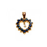 14K YELLOW GOLD SAPPHIRES & DIAMOND PENDANT