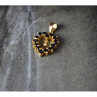 14K Yellow Gold Sapphires & Diamond Pendant