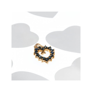 14K YELLOW GOLD SAPPHIRES & DIAMOND PENDANT