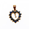 14K Yellow Gold Sapphires & Diamond Pendant