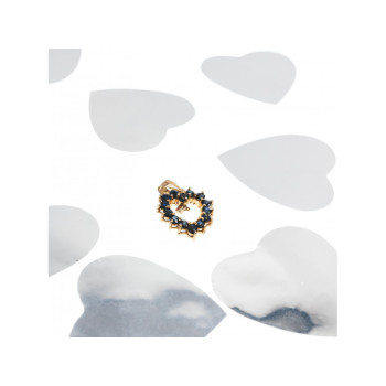 14K YELLOW GOLD SAPPHIRES & DIAMOND PENDANT