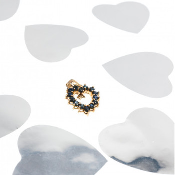 14K Yellow Gold Sapphires & Diamond Pendant
