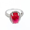 925 Sterling Silver Pink Spinel & CZ Ring Size 6.5