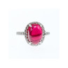 925 Sterling Silver Pink Spinel & CZ Ring Size 6.5