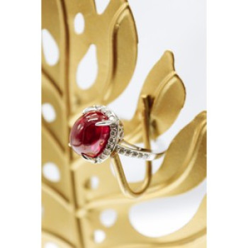 925 Sterling Silver Pink Spinel & CZ Ring Size 6.5