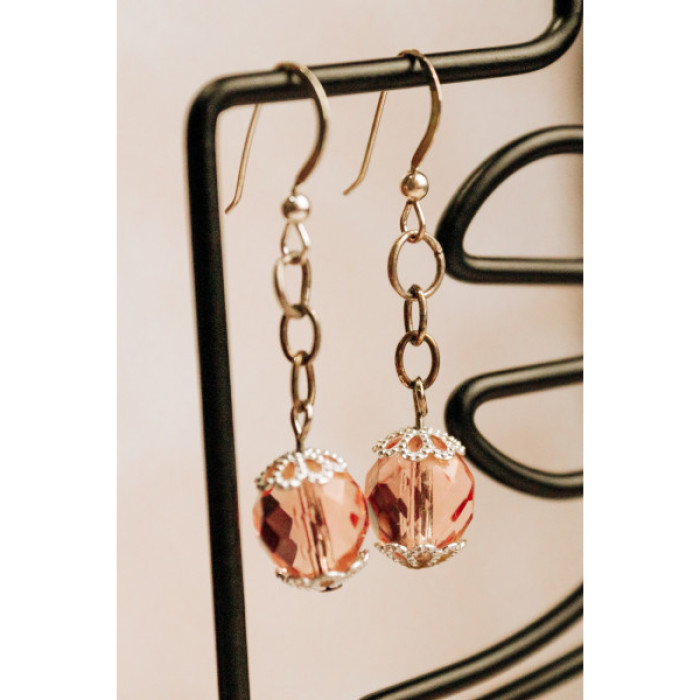 925 Sterling Silver Jewelry Glass Earrings