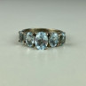 925 Sterling Silver Blue Spinel Ring Size 6.5