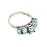 925 Sterling Silver Blue Spinel Ring Size 6.5