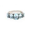 925 Sterling Silver Blue Spinel Ring Size 6.5