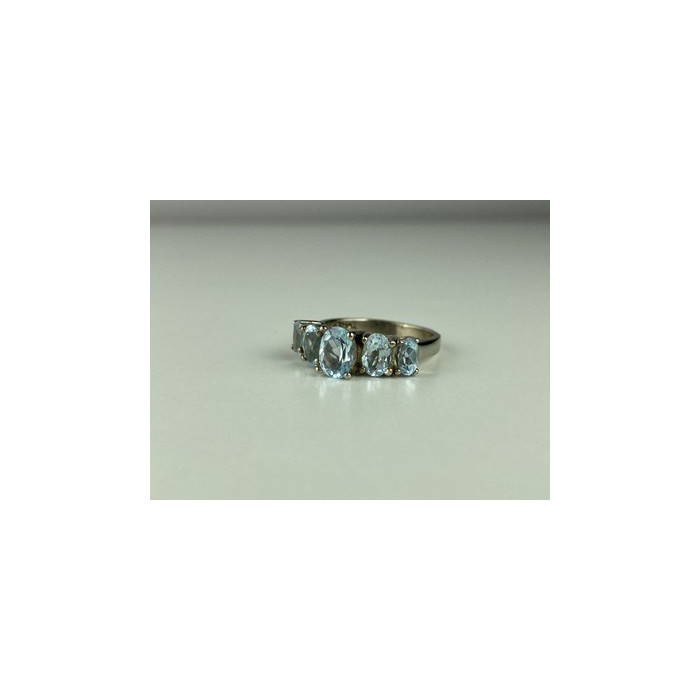 925 Sterling Silver Blue Spinel Ring Size 6.5