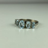 925 Sterling Silver Blue Spinel Ring Size 6.5