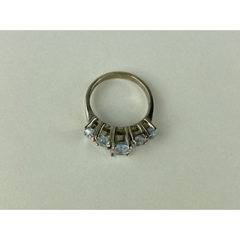 925 Sterling Silver Blue Spinel Ring Size 6.5