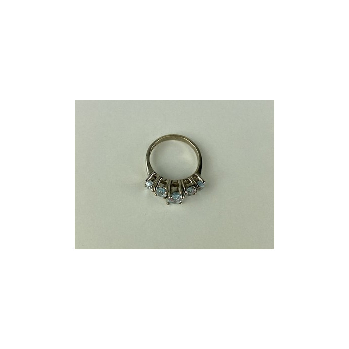 925 Sterling Silver Blue Spinel Ring Size 6.5