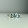 925 Sterling Silver Blue Spinel Ring Size 6.5