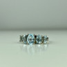925 Sterling Silver Blue Spinel Ring Size 6.5