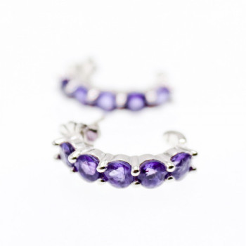 925 Sterling Silver Purple Tourmaline Earrings