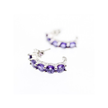 925 Sterling Silver Purple Tourmaline Earrings