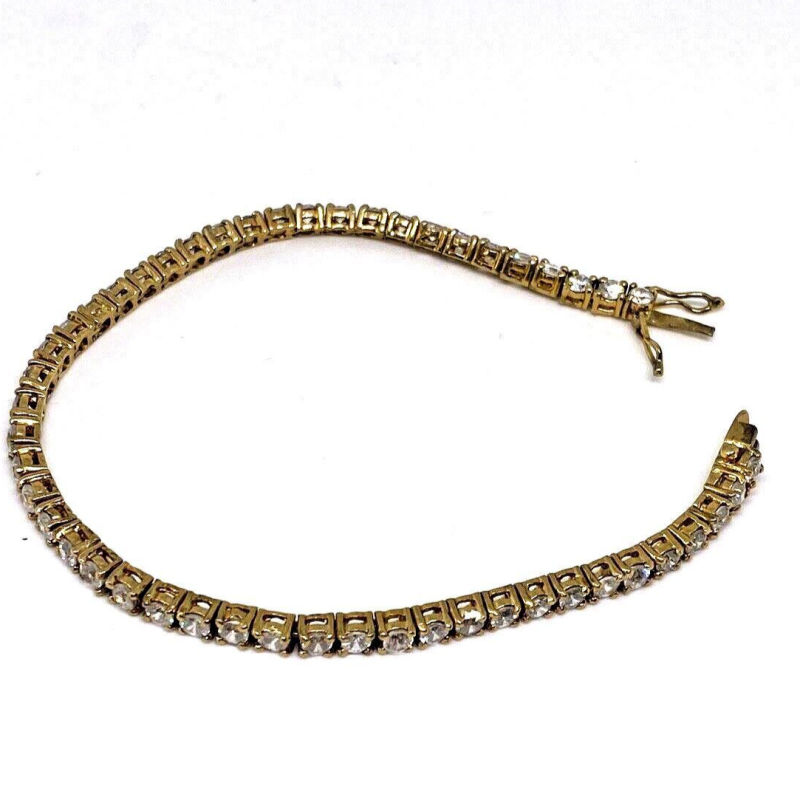 925 Sterling Silver Vermeil CZ Bracelet
