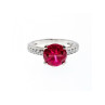 925 Sterling Silver Pink Topaz & CZ Ring Size 7