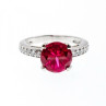 925 Sterling Silver Pink Topaz & CZ Ring Size 7
