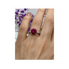 925 Sterling Silver Pink Topaz & CZ Ring Size 7