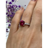 925 Sterling Silver Pink Topaz & CZ Ring Size 7