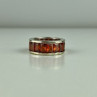 925 Sterling Silver Orange CZ Ring Size 8