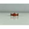 925 Sterling Silver Orange CZ Ring Size 8