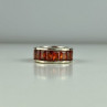 925 Sterling Silver Orange CZ Ring Size 8
