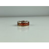 925 Sterling Silver Orange CZ Ring Size 8