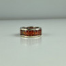 925 Sterling Silver Orange CZ Ring Size 8