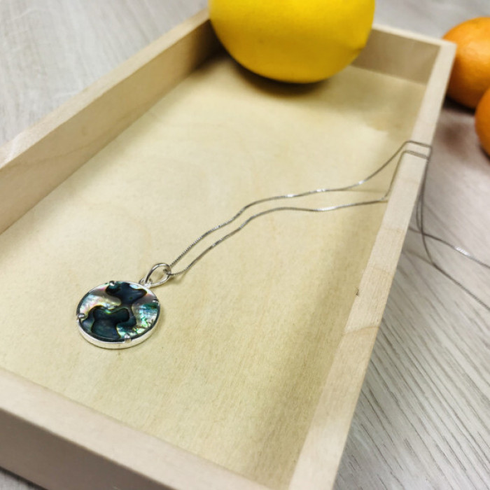 925 Sterling Silver Haliotis Chain With Pendant
