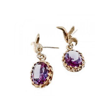 Vintage 925 Sterling Silver Spinel Earrings
