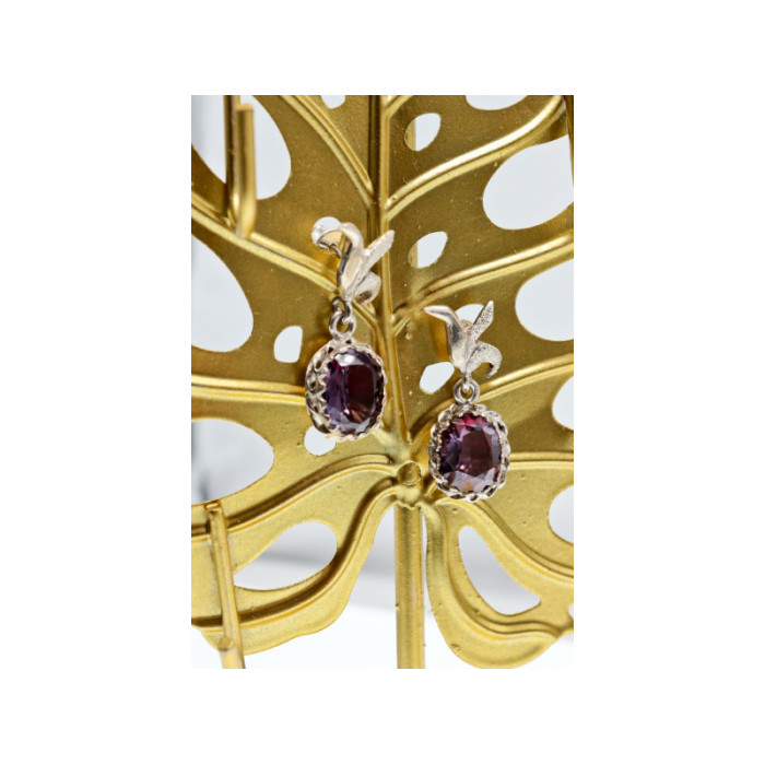 Vintage 925 Sterling Silver Spinel Earrings