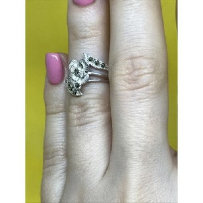 925 Sterling Silver Black Spinel 