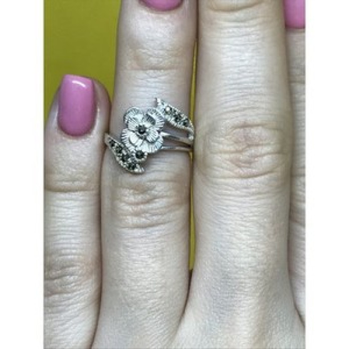 925 Sterling Silver Black Spinel 