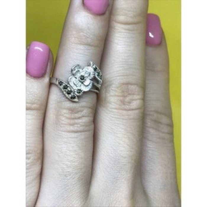 925 Sterling Silver Black Spinel 
