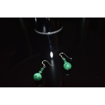 925 Sterling Silver Malachite Dangle Earrings