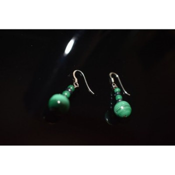 925 Sterling Silver Malachite Dangle Earrings