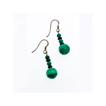 925 Sterling Silver Malachite Dangle Earrings