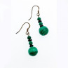 925 Sterling Silver Malachite Dangle Earrings