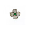 925 STERLING SILVER MOTHER OF PEARL & GREEN NEPHRITE 