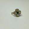 925 Sterling Silver Mother OF Pearl & Green Nephrite 