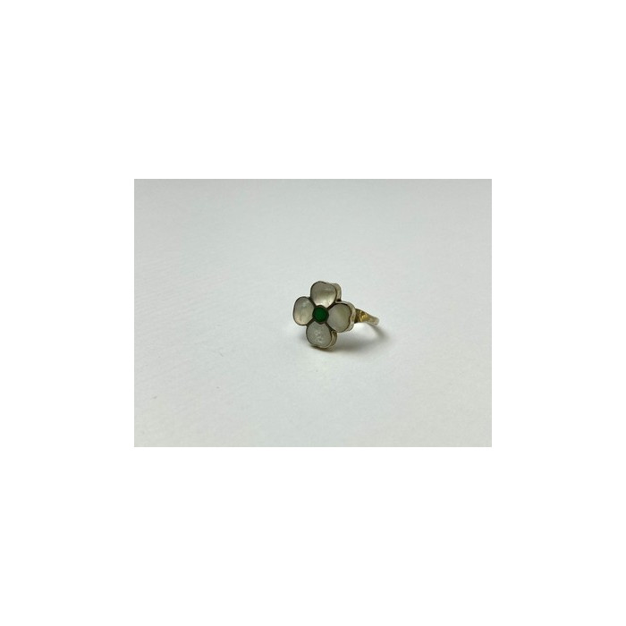 925 STERLING SILVER MOTHER OF PEARL & GREEN NEPHRITE 