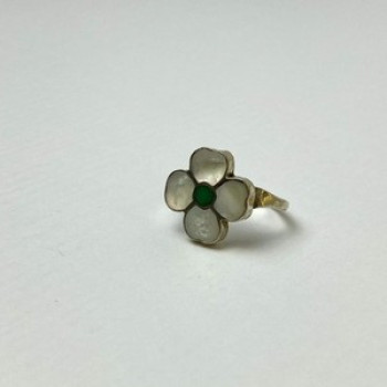925 Sterling Silver Mother OF Pearl & Green Nephrite 