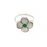 925 STERLING SILVER MOTHER OF PEARL & GREEN NEPHRITE 
