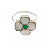 925 Sterling Silver Mother OF Pearl & Green Nephrite 