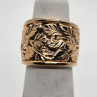 925 Sterling Silver Gold Plated Porous Foliated Design Ring Size 4.5