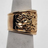 925 Sterling Silver Gold Plated Porous Foliated Design Ring Size 4.5