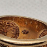 925 Sterling Silver Gold Plated Porous Foliated Design Ring Size 4.5